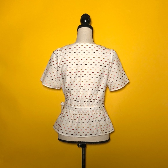 Madewell short sleeve  V-neck wrap tie top - Picture 3 of 10